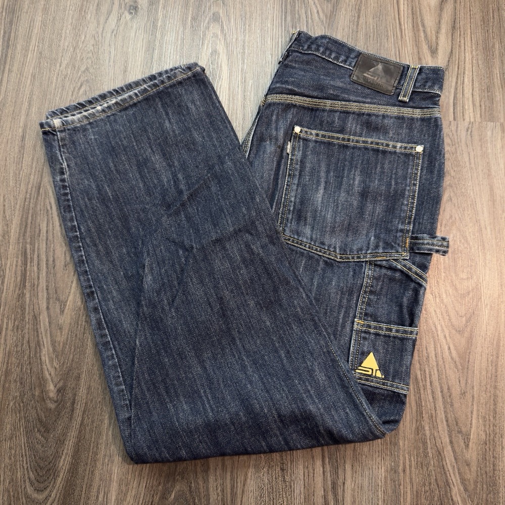 VINTAGE Levi's Silvertab Baggy Wide Leg Carpenter Jeans Mens 36x34(32) Blue Y2K